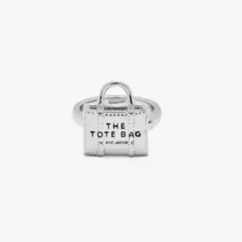 Marc Jacobs Silver Tote Bag Ring Size 8